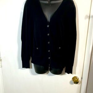 Lane Bryant women’s cardigan sweater black 14 to 16 100% cotton